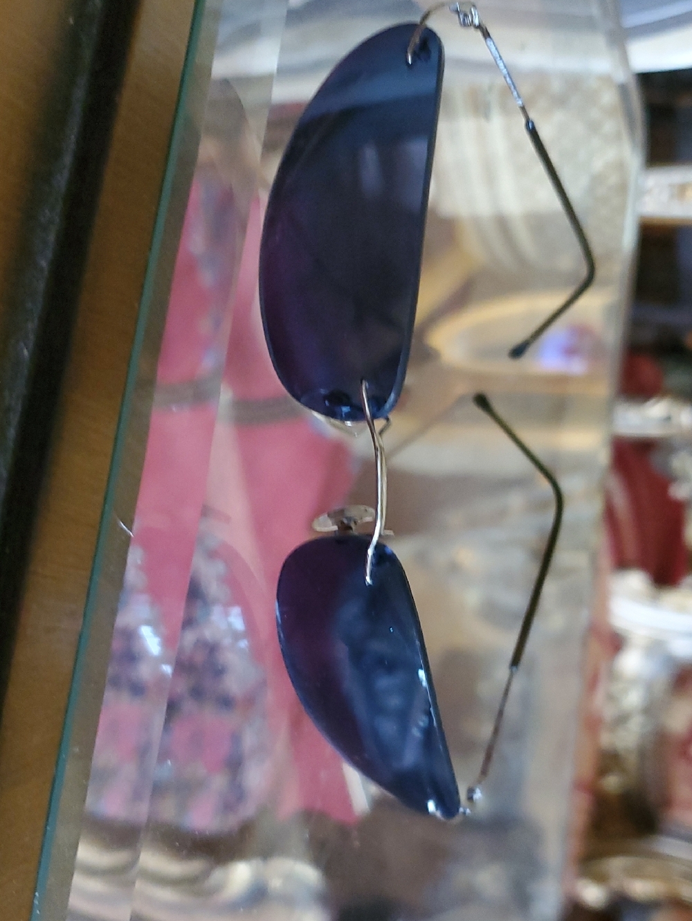 Vintage 90s Giorgio Armani 1550 707 Rimless Silver Glasses Italy Rare